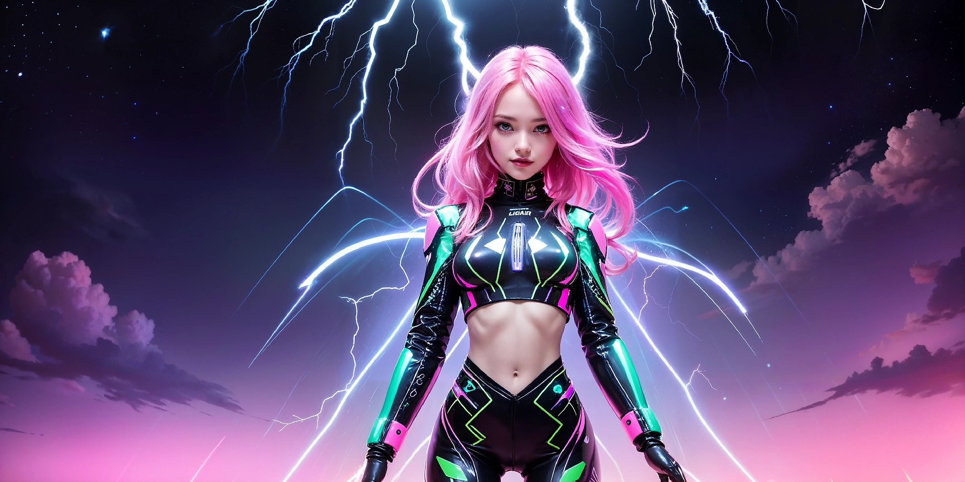 Charming Girl in an Alien Thunderstorm World