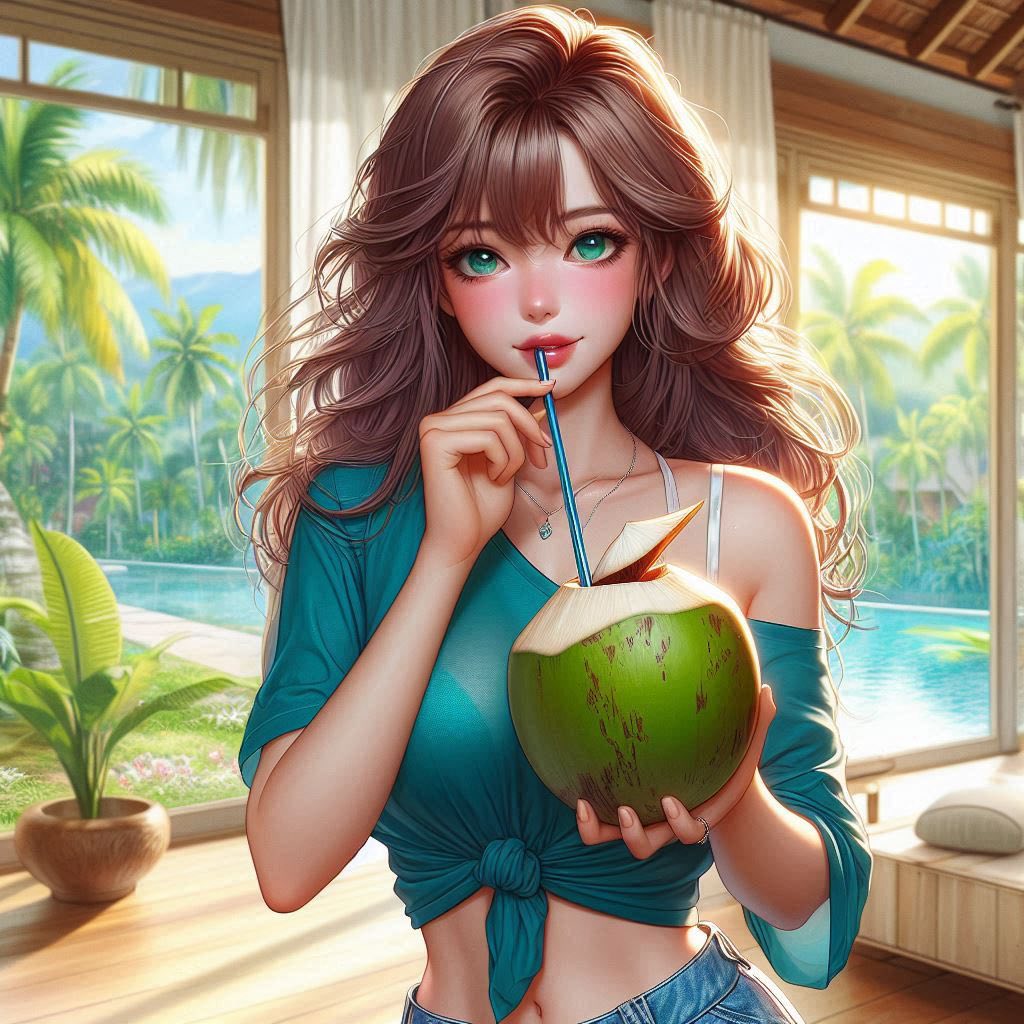 Cool juice at a tropical resort