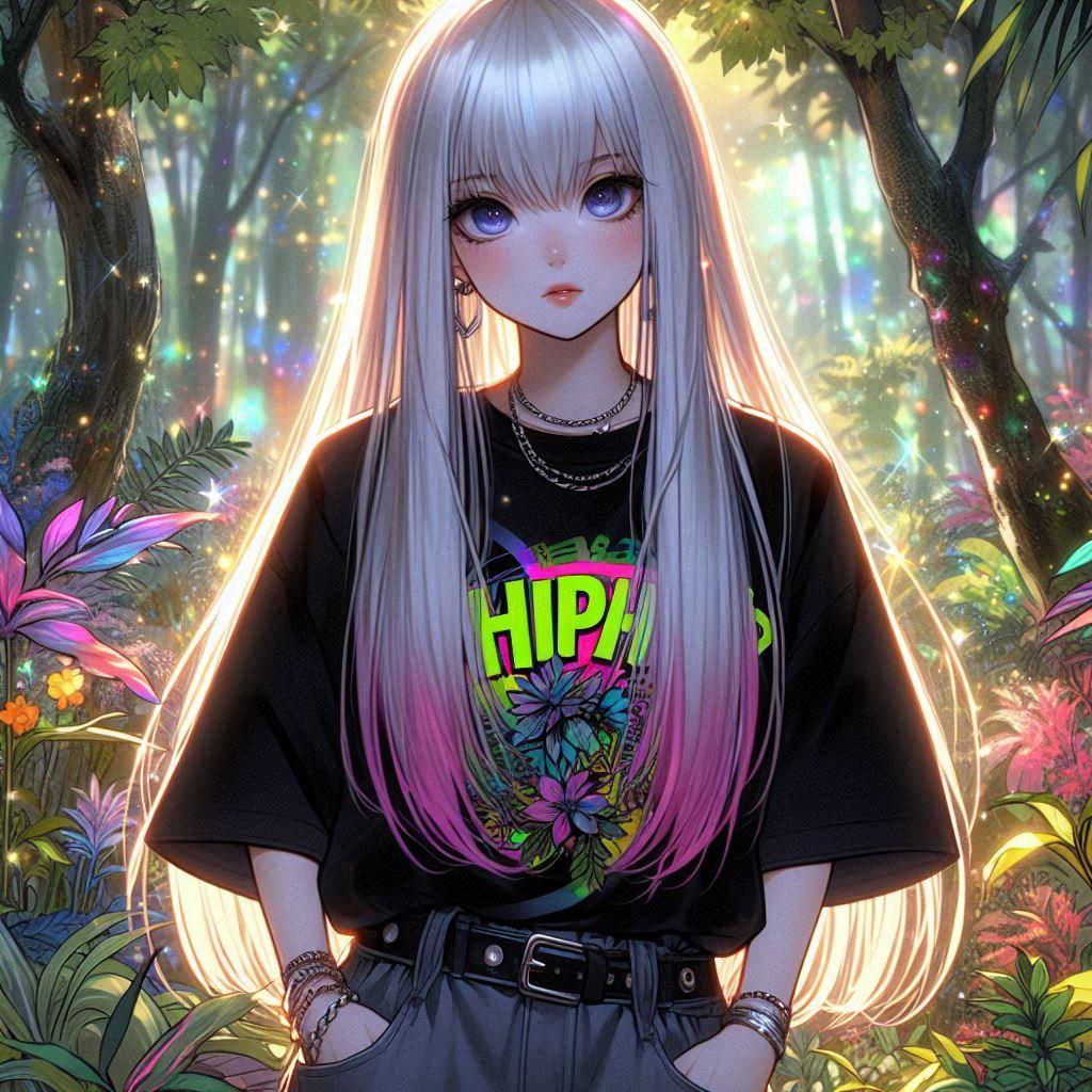 未來叢林中的龐克少女
