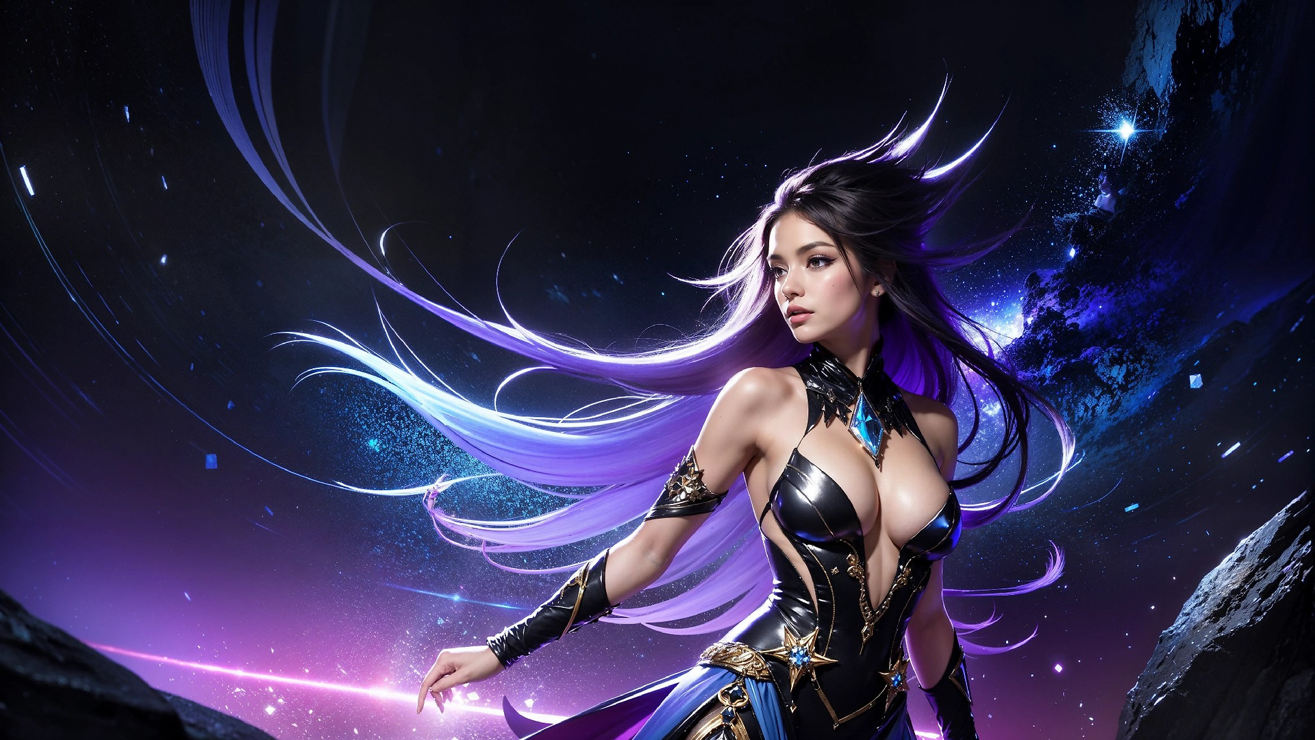 Vibrant Cosmic Princess Fashion