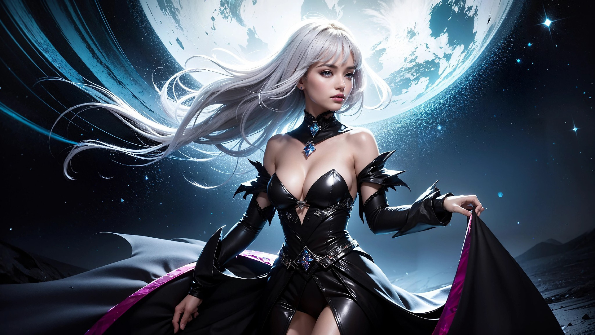 Vibrant Cosmic Princess Fashion
