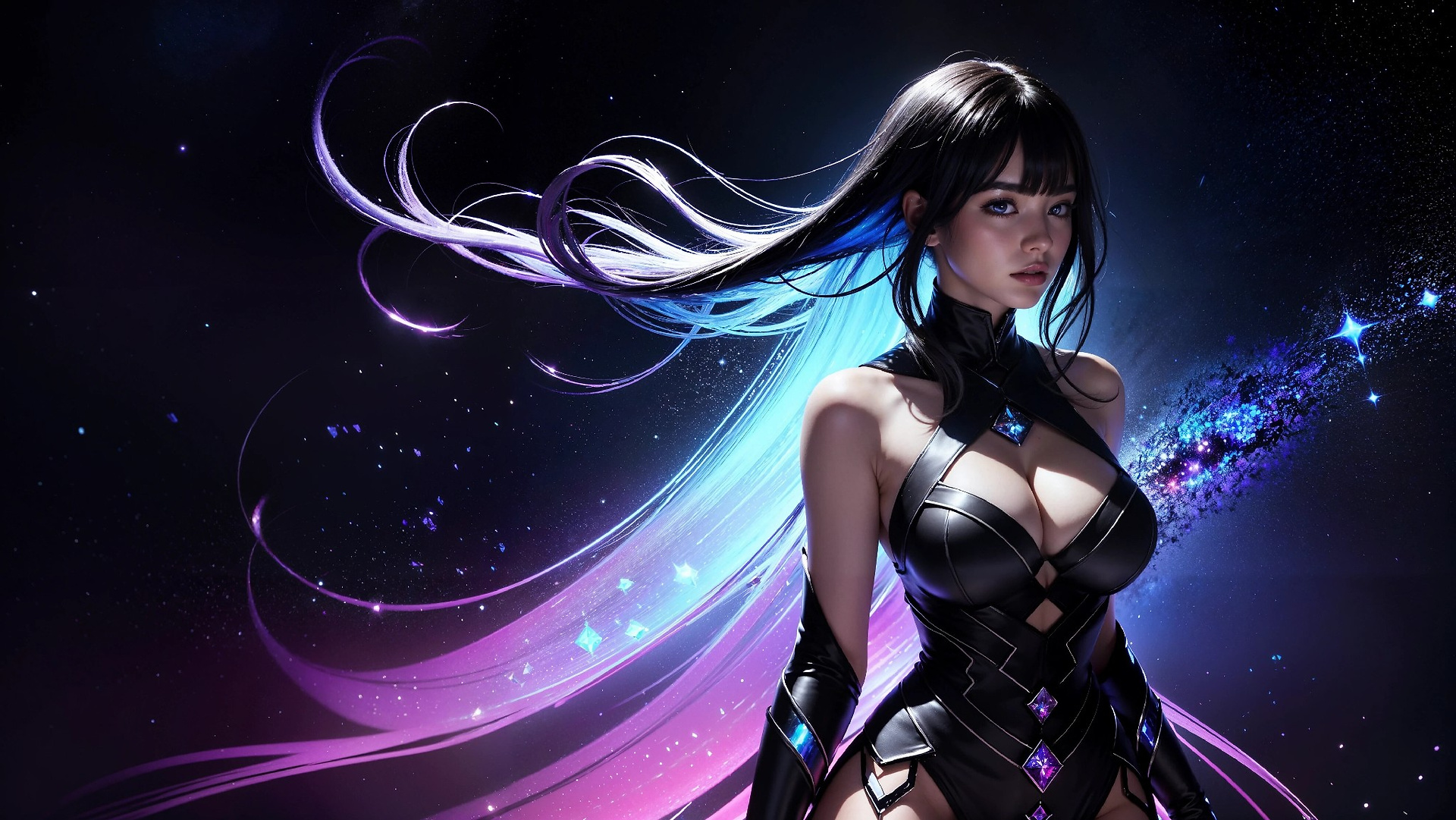 Vibrant Cosmic Princess Fashion
