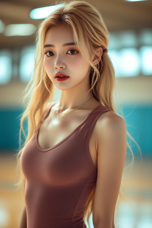 Girl in gymnasium