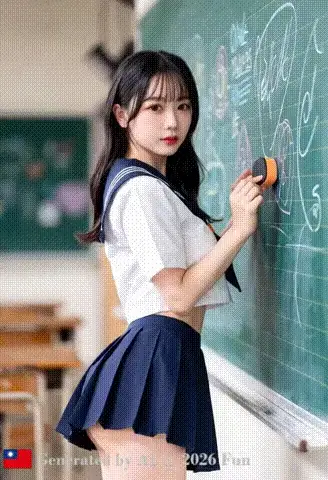 Adult High School Student # 7 Wiping a Blackboard Why Panties, Bare Farts
