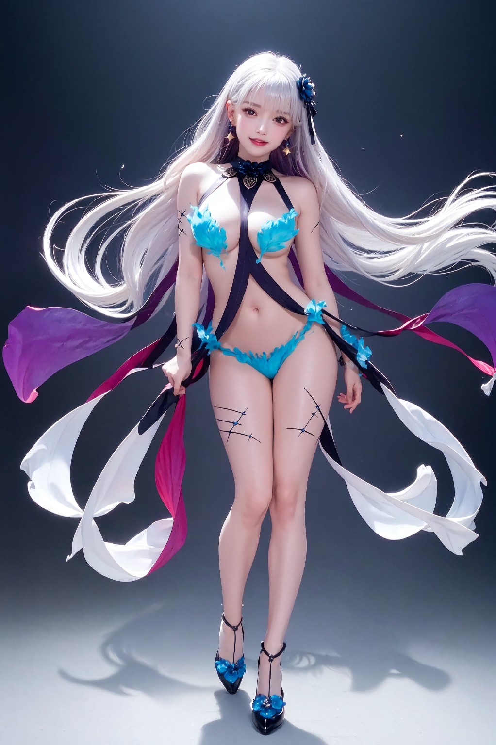 Kama-SwimsuitBlueFire