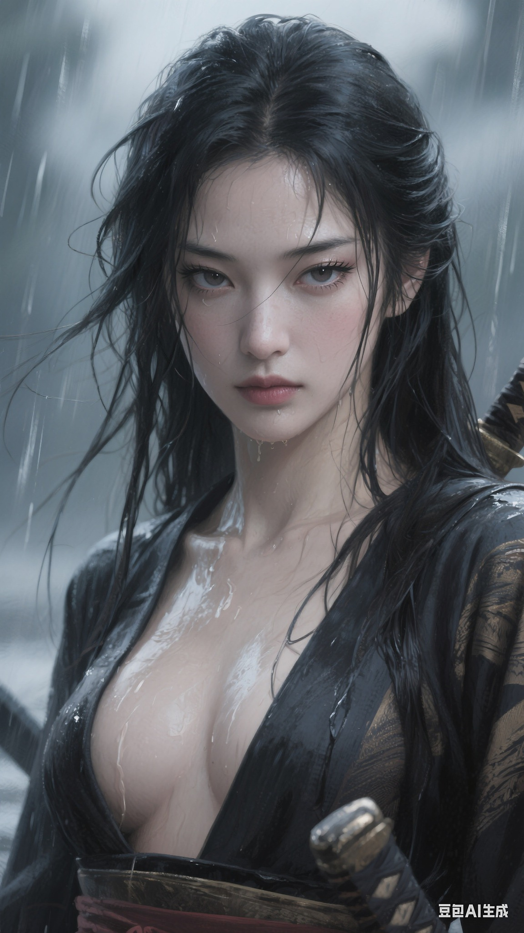 Portrait of a Japanese samurai woman