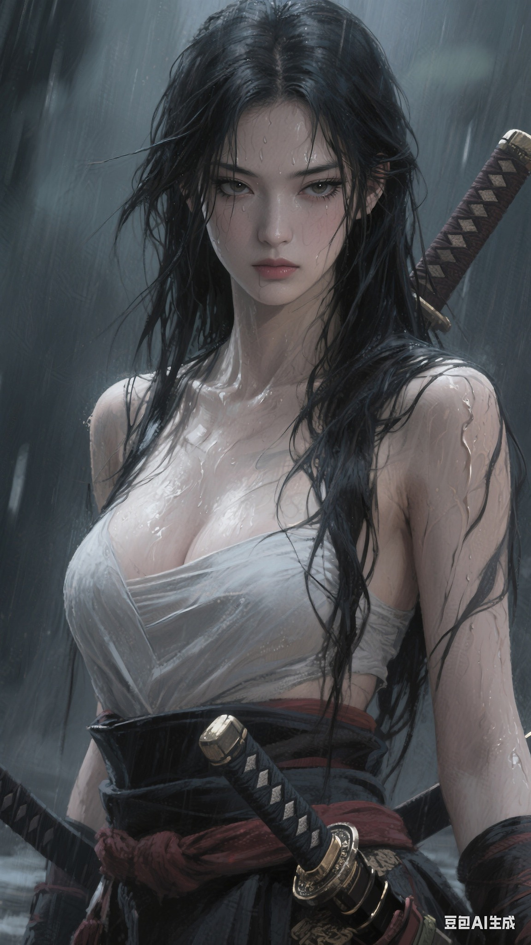 Portrait of a Japanese samurai woman