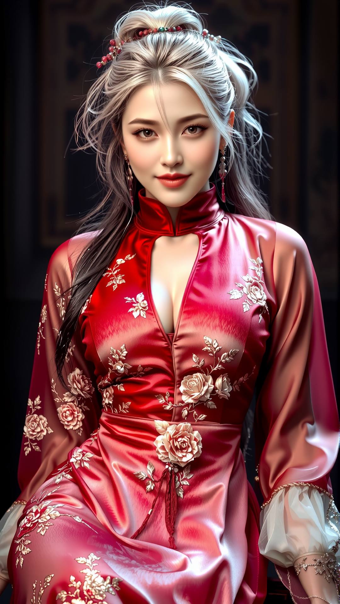 Embroidered cheongsam