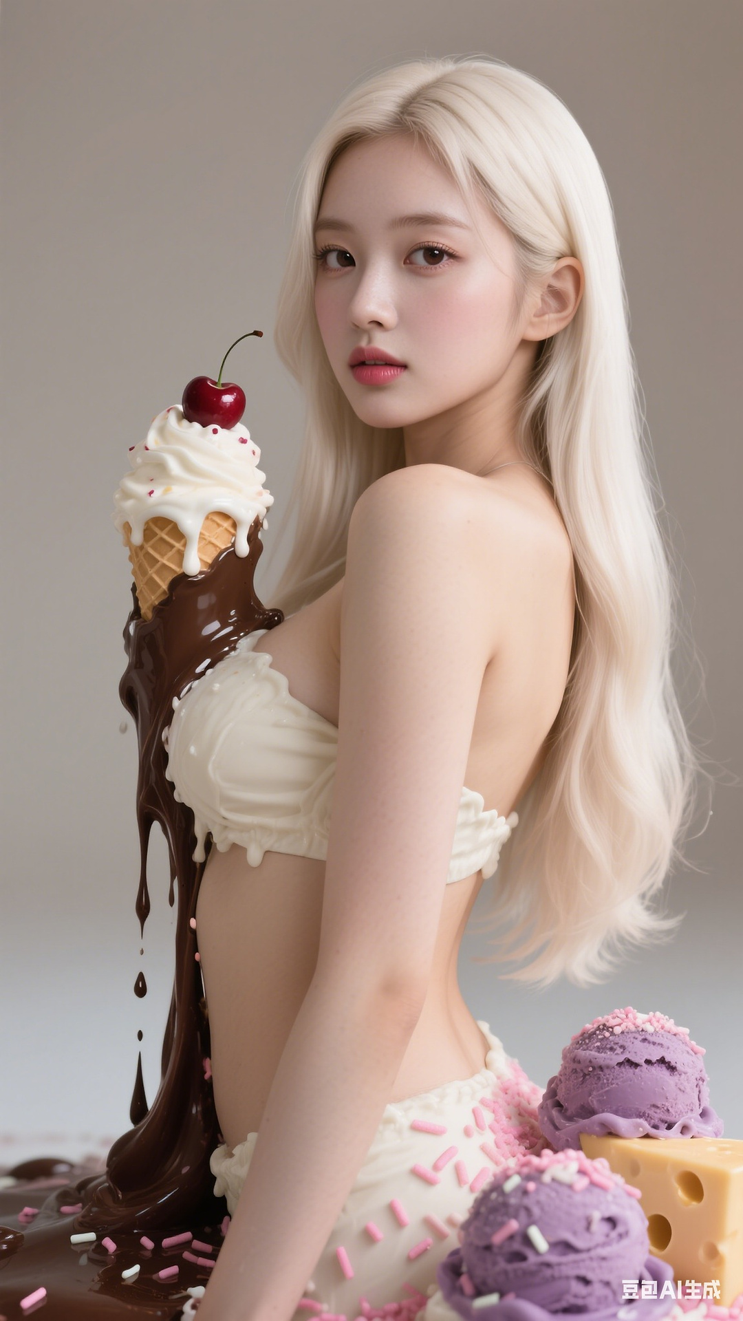 Cream Ice Cream Girl
