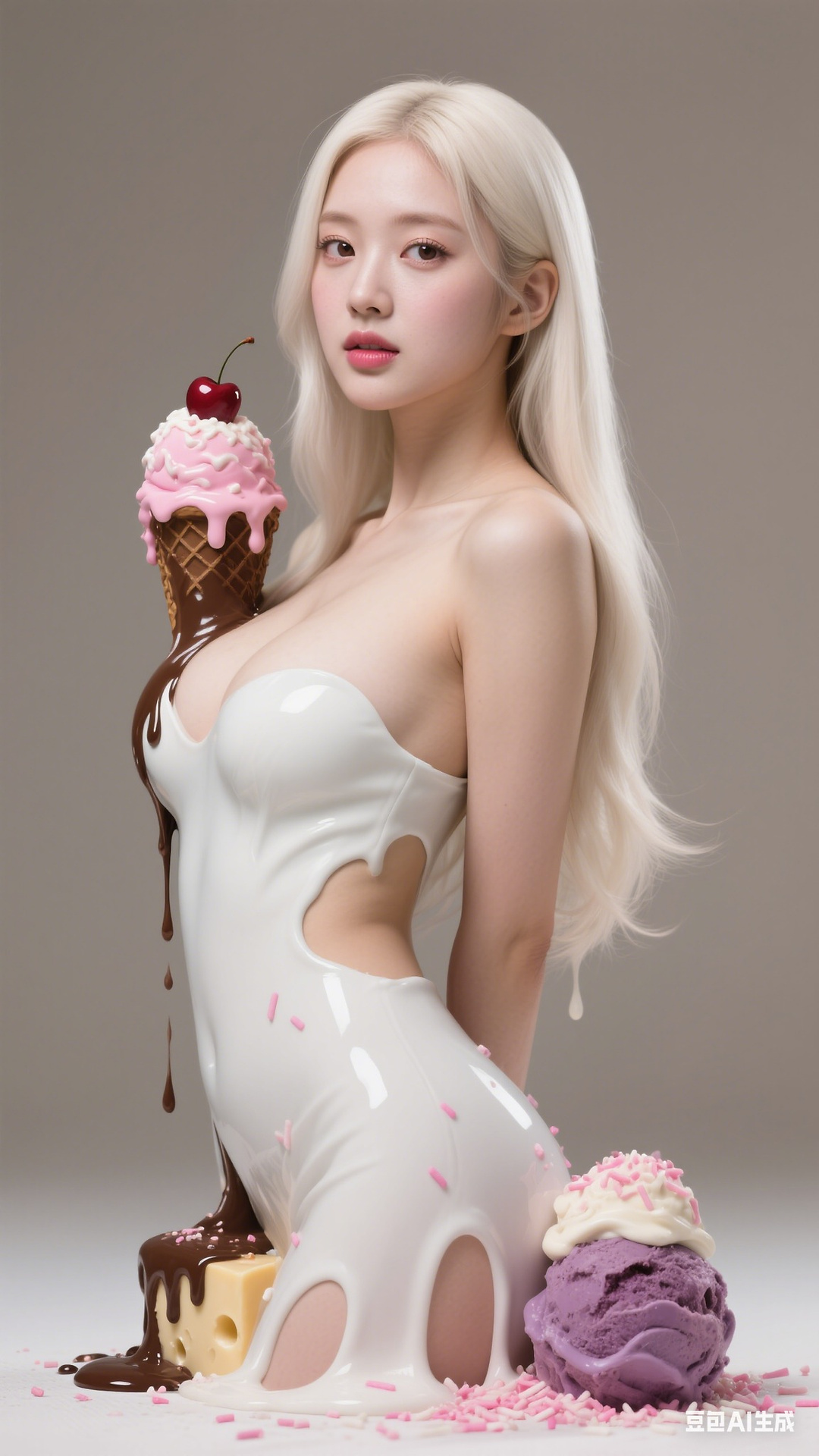 Cream Ice Cream Girl