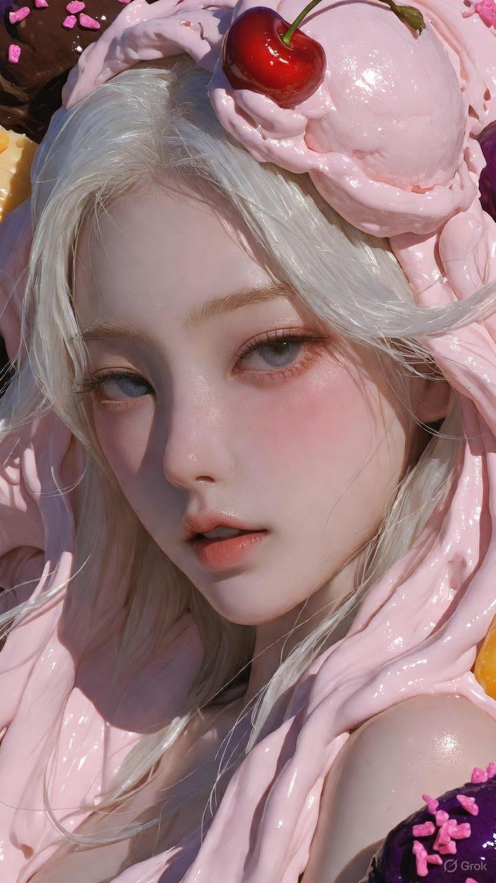 Cream Ice Cream Girl