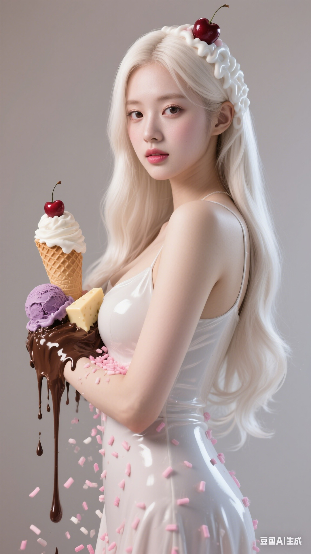 Cream Ice Cream Girl