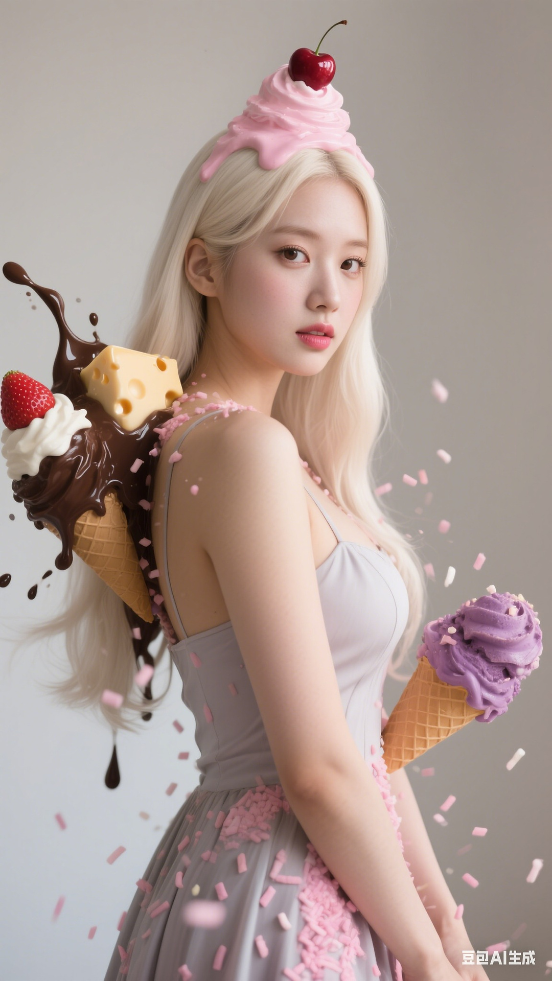 Cream Ice Cream Girl