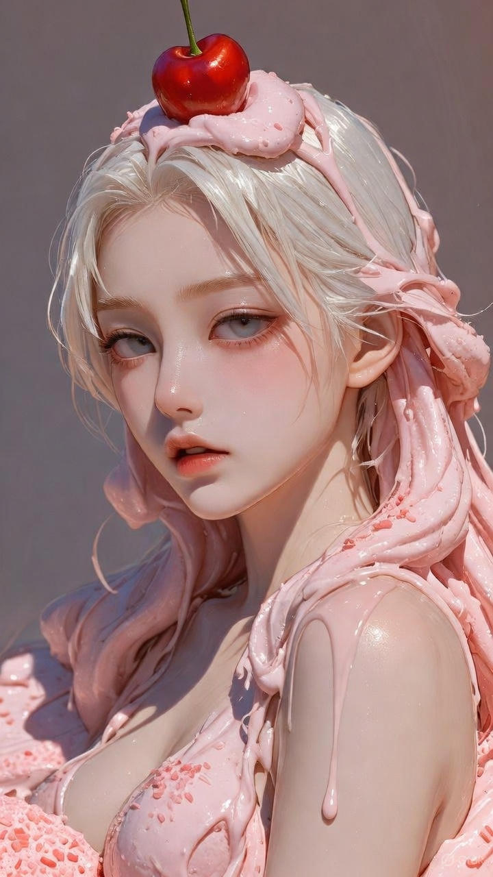 Cream Ice Cream Girl