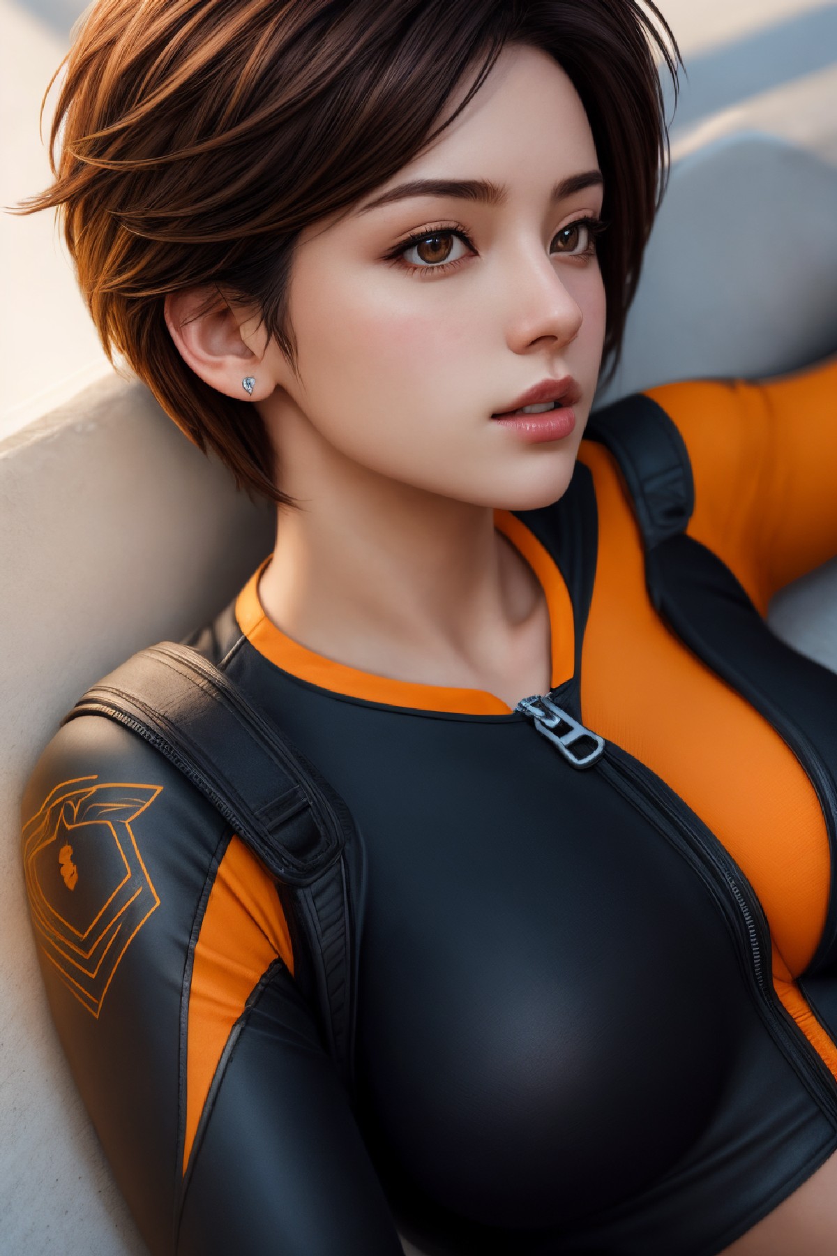 Lena Oxton, code-named "The Hunt"