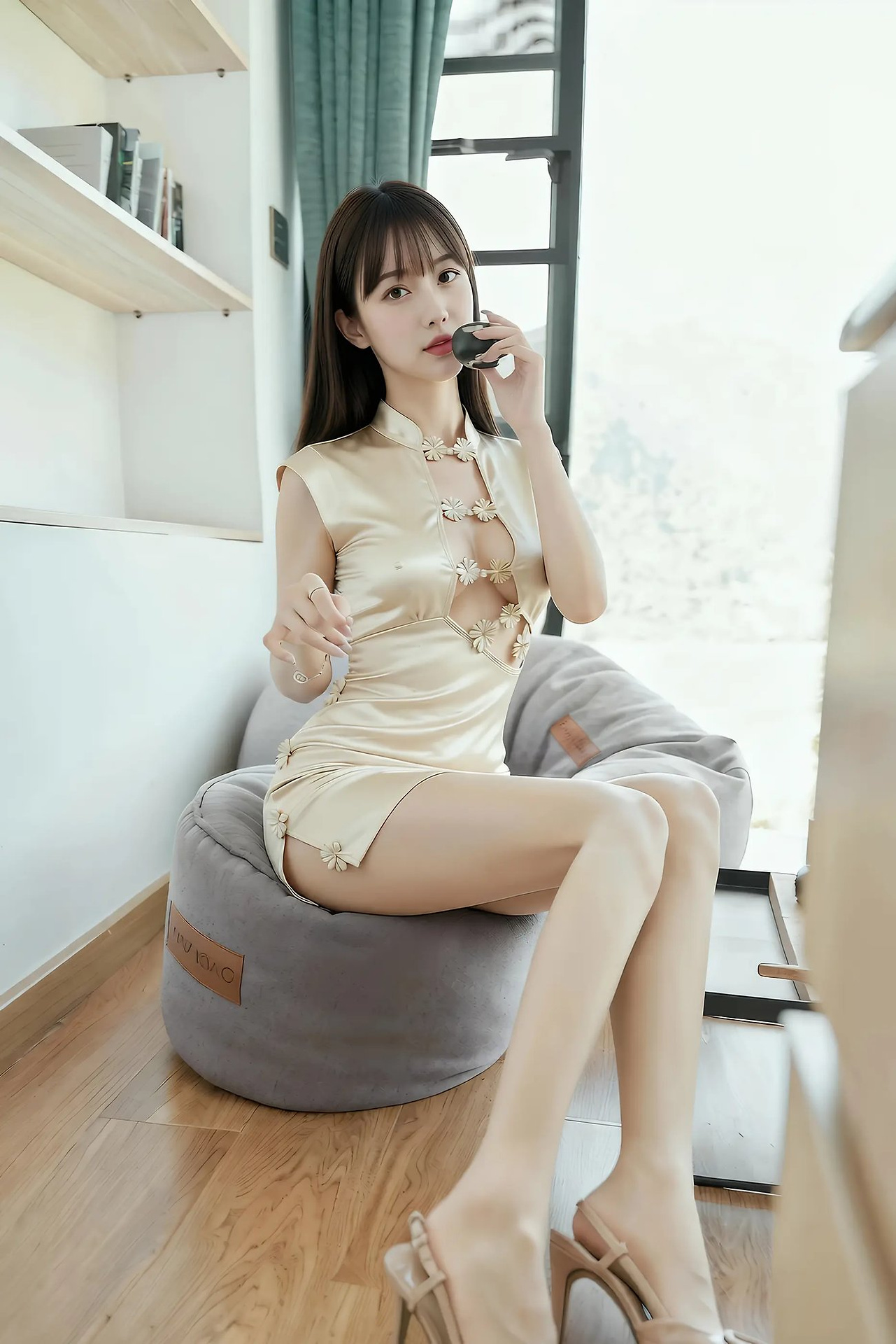 Wan 'er - Gold Modified Cheongsam