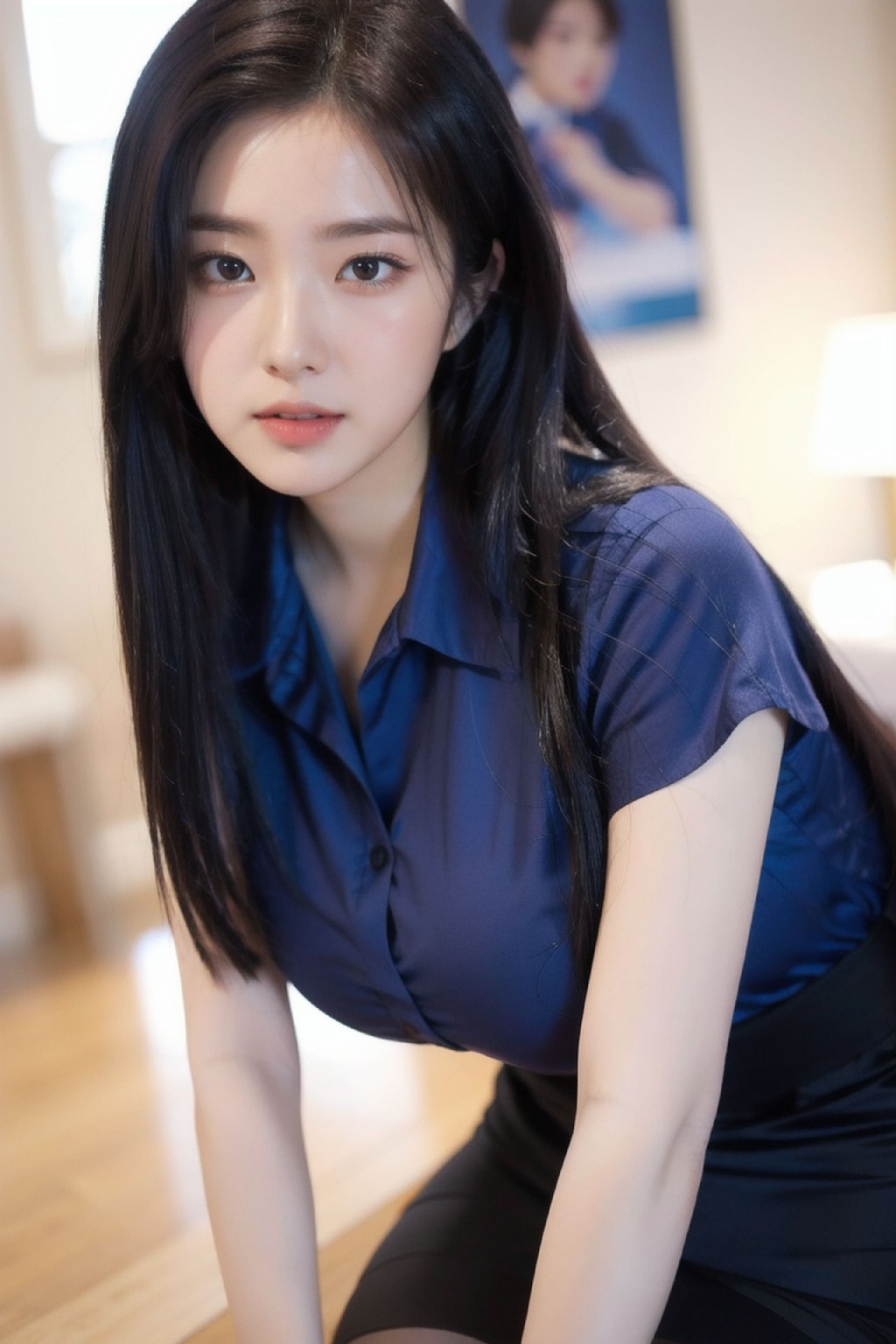 No723 Blue Office Shirt_80
