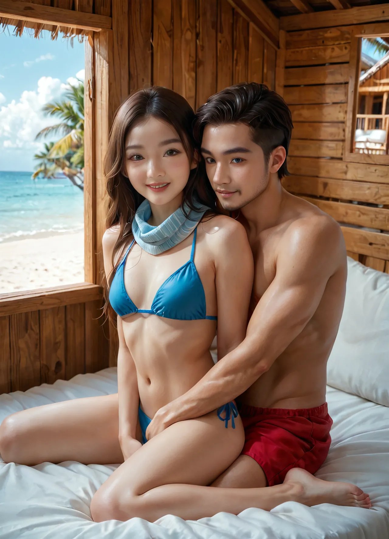 Creampie Sex With Beauty in Blue Bikini - Part 1